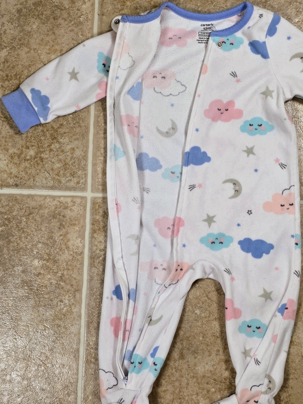 Carter’s 12M Unicorn & Cloud Fleece Footie Pajama Bundle - Picture 5 of 15
